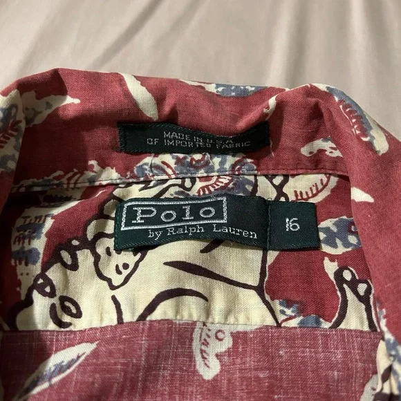 Vintage 90s Polo Ralph Lauren Japan Tiger Aloha Loop Collar Shirt - Picture 5 of 7